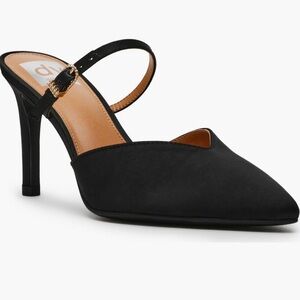 Dolce Vita Black Satin Elegant Mule Pump women’s 8.5 slip on heels ankle strap